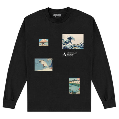 Black - Front - Ashmolean Museum Unisex Adult Collage Vintage Sweatshirt