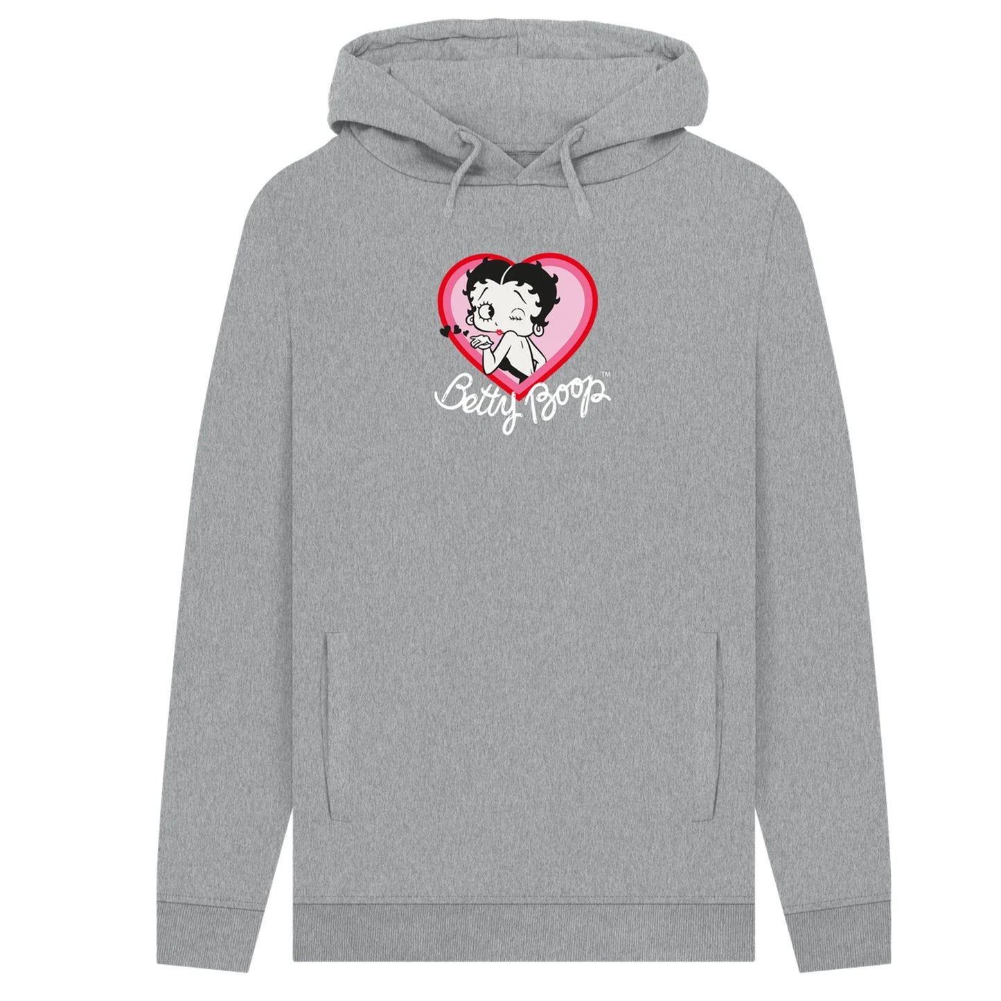 Heather Grey - Front - Betty Boop Unisex Adult Blow A Kiss Hoodie