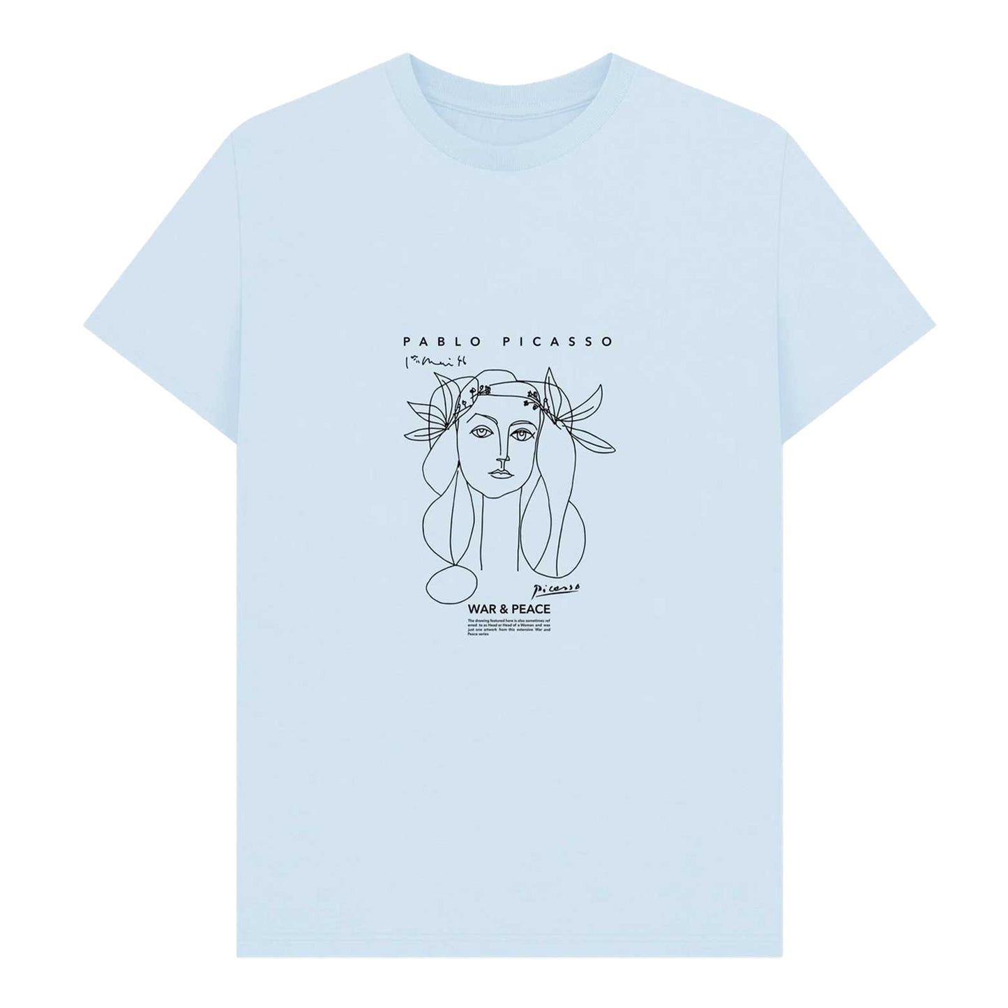 Light Blue - Front - Picasso Unisex Adult War & Peace T-Shirt