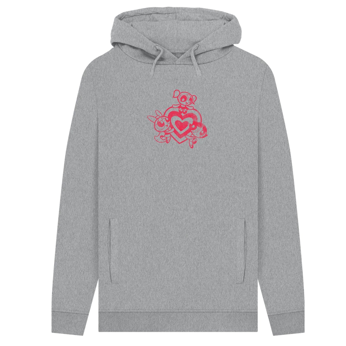 Heather Grey - Front - The Powerpuff Girls Unisex Adult Outline Graphic Hoodie
