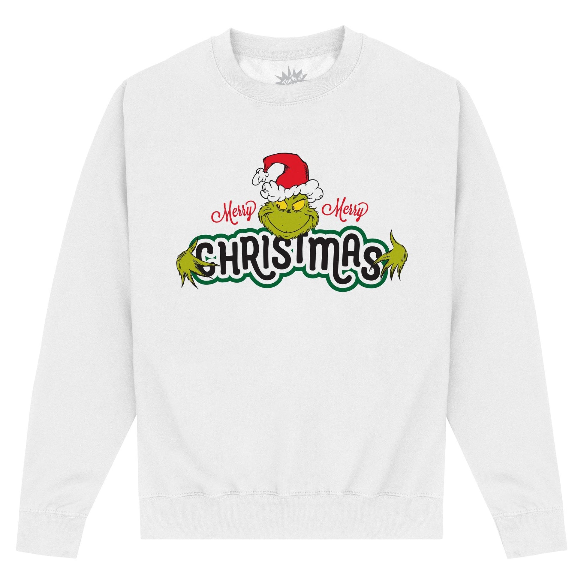 White - Front - The Grinch Unisex Adult Merry Christmas Sweatshirt