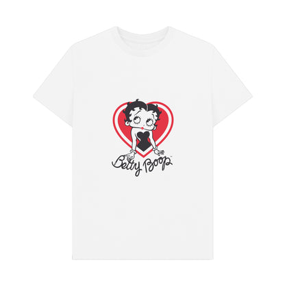 White - Front - Betty Boop Unisex Adult Heart T-Shirt
