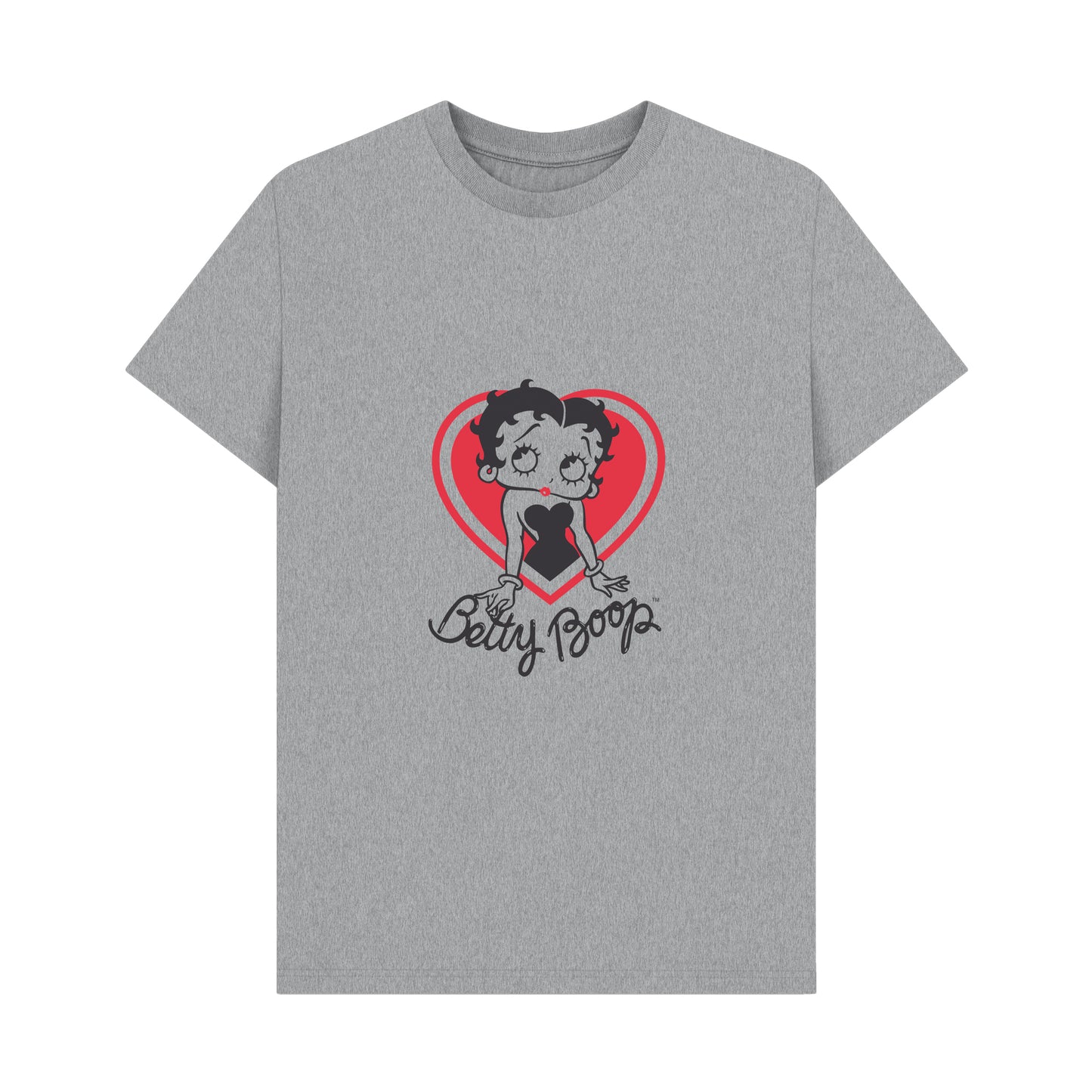 Heather Grey - Front - Betty Boop Unisex Adult Heart T-Shirt
