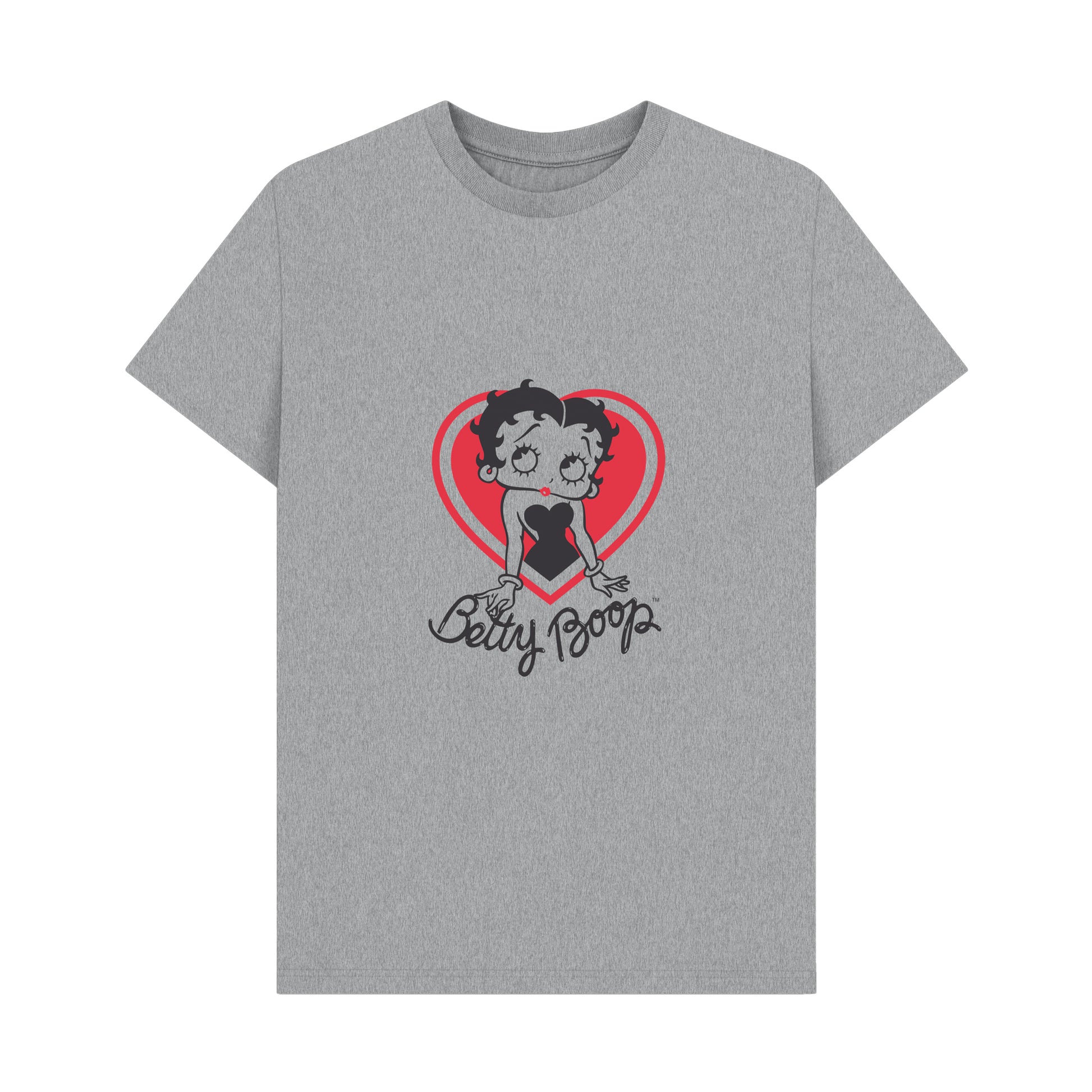 Heather Grey - Front - Betty Boop Unisex Adult Heart T-Shirt