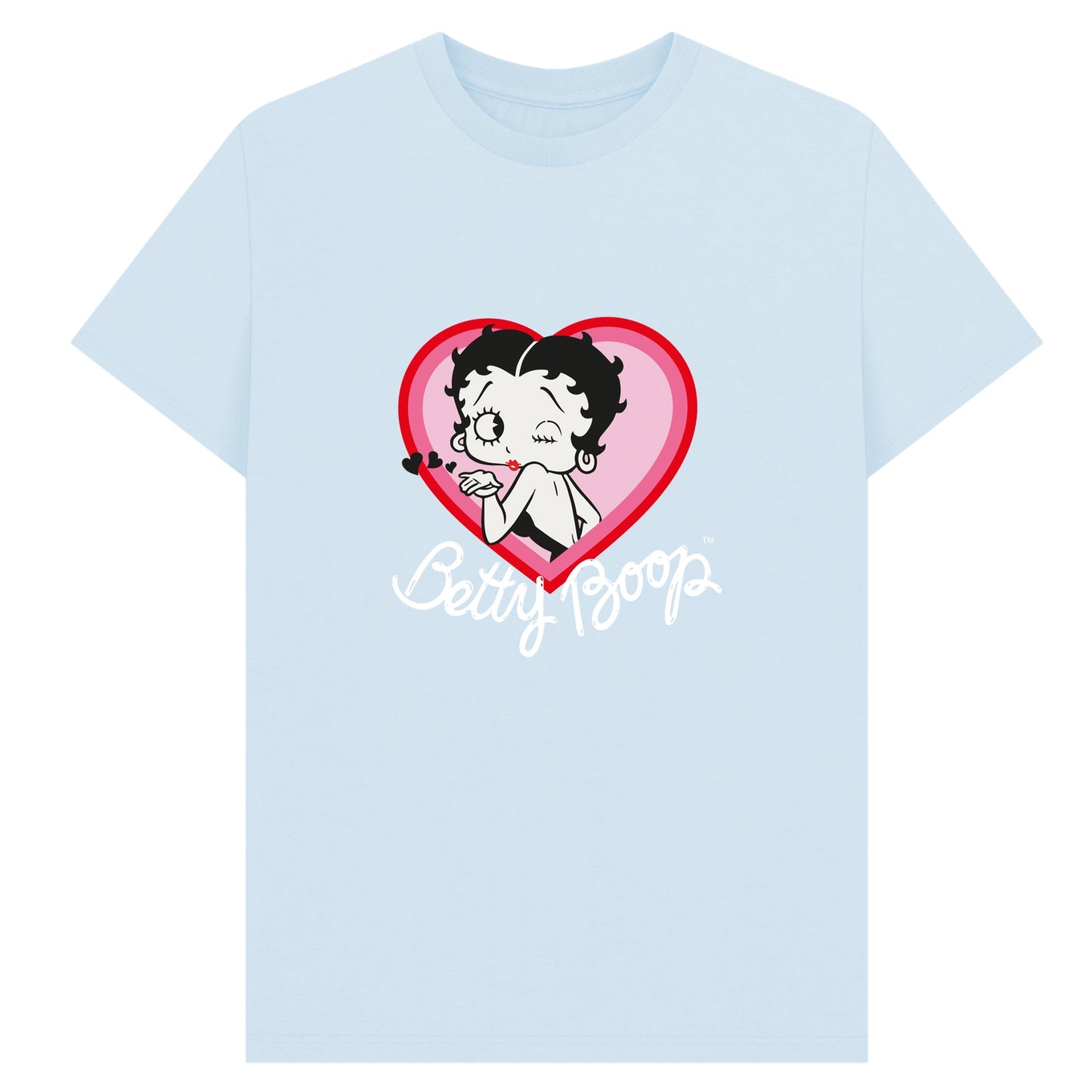 Light Blue - Front - Betty Boop Unisex Adult Blow A Kiss T-Shirt