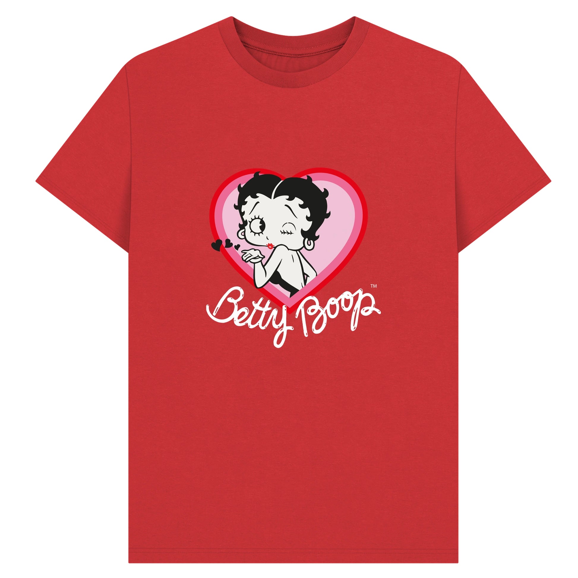 Red - Front - Betty Boop Unisex Adult Blow A Kiss T-Shirt