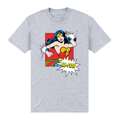 Heather Grey - Front - Wonder Woman Unisex Adult Ka-Pow T-Shirt
