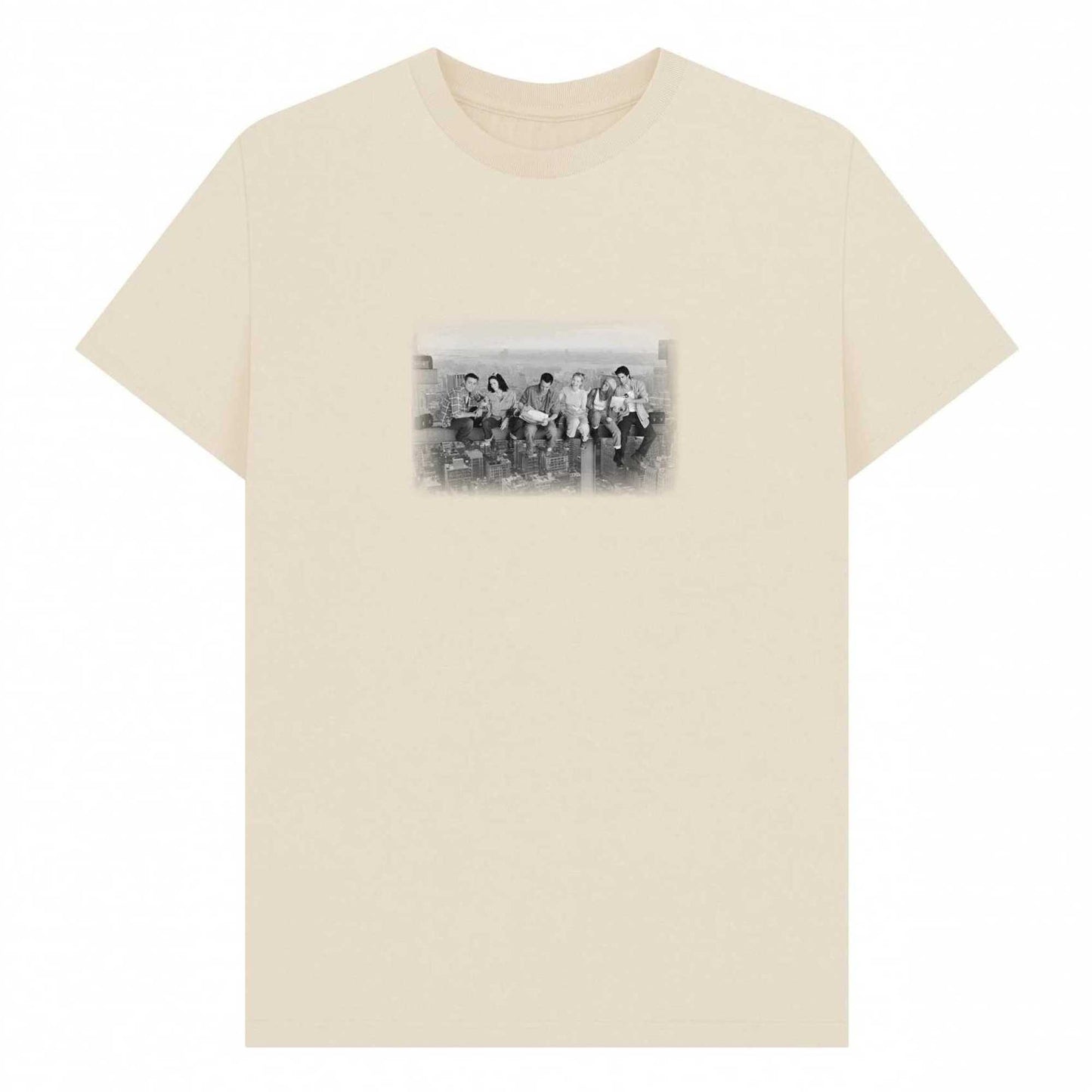 Oat - Front - Friends Unisex Adult Lunch Atop A Skyscraper T-Shirt