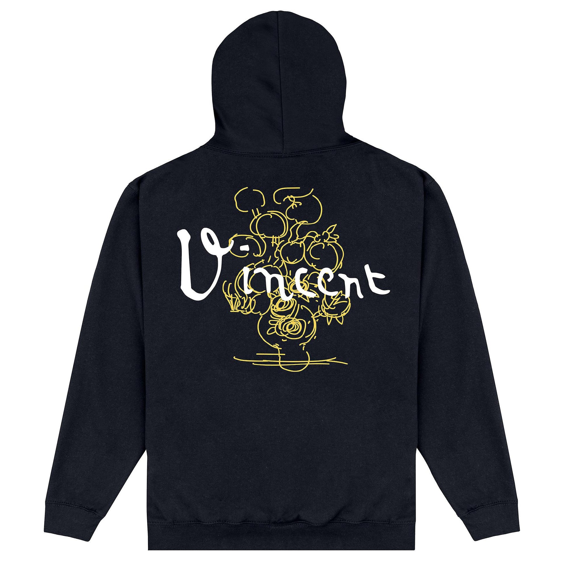 Black - Back - Vincent Van Gogh Unisex Adult Sunflowers Hoodie