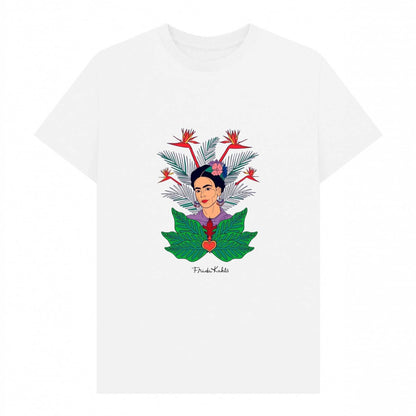 White - Front - Frida Kahlo Unisex Adult Jungle T-Shirt