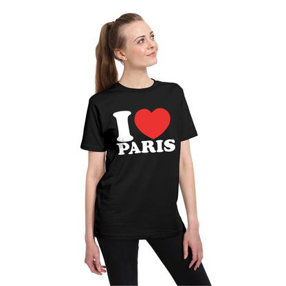 Black - Side - Apoh Unisex Adult I Heart Paris T-Shirt