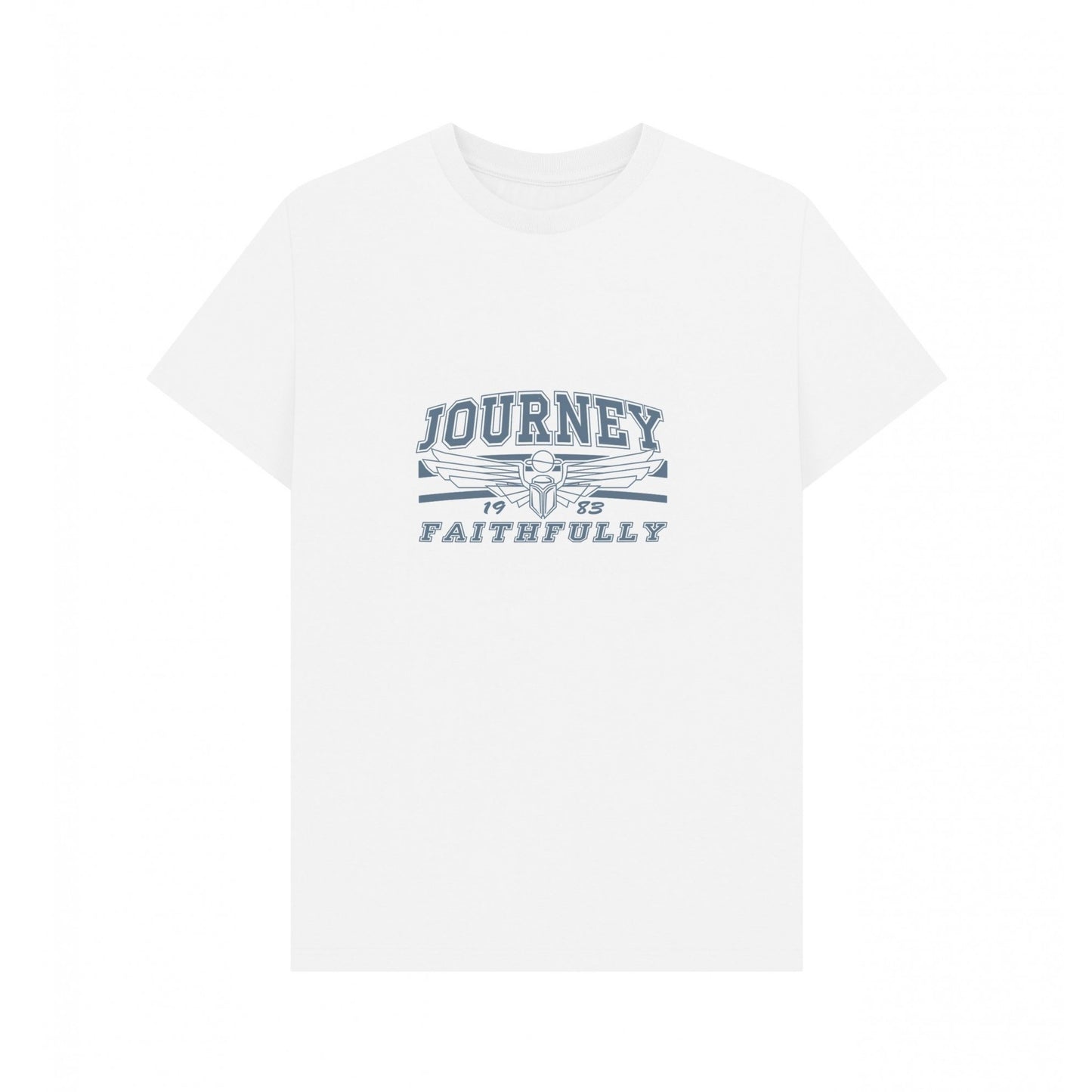 White - Front - Journey Unisex Adult Faithfully T-Shirt