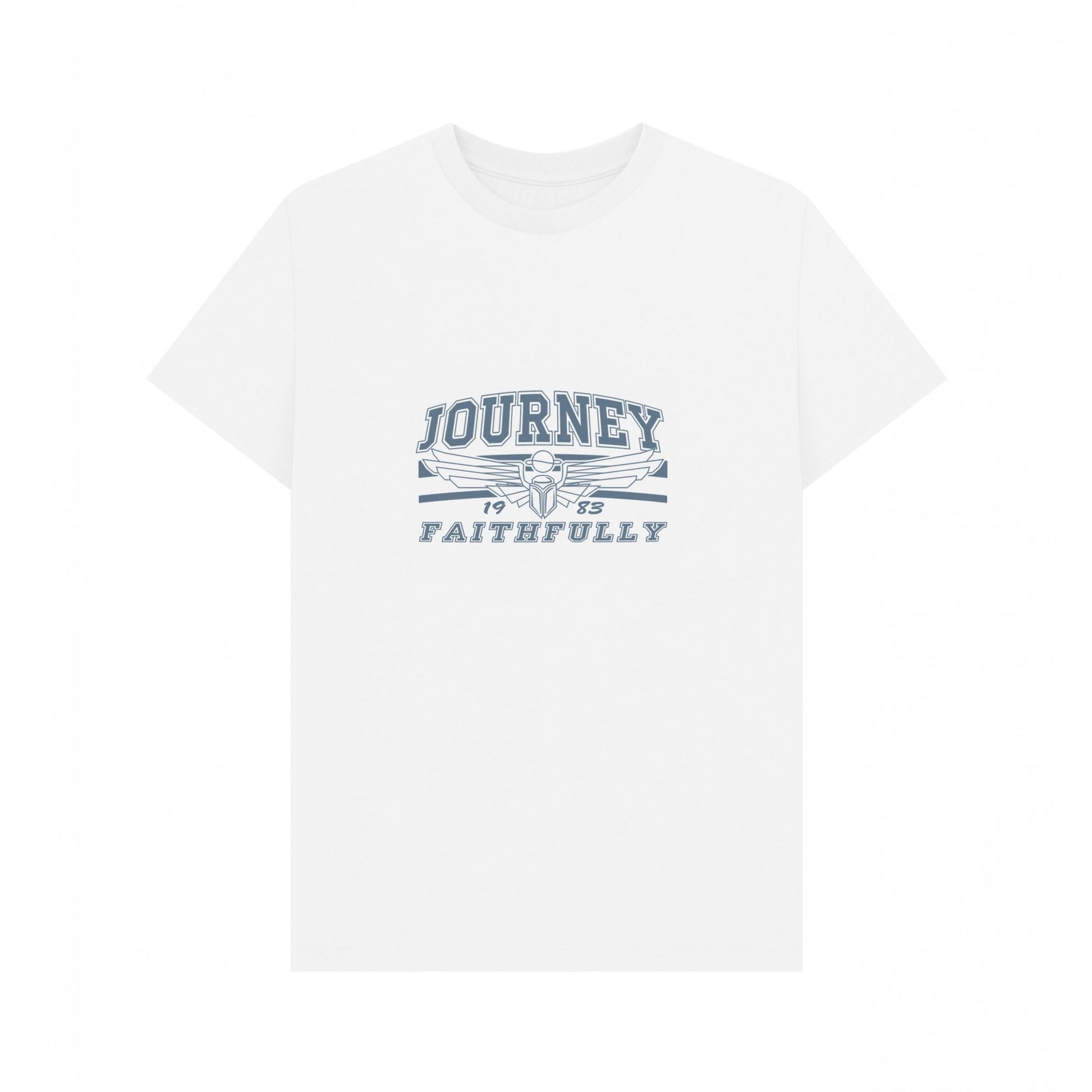White - Front - Journey Unisex Adult Faithfully T-Shirt