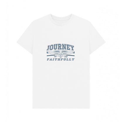 White - Front - Journey Unisex Adult Faithfully T-Shirt