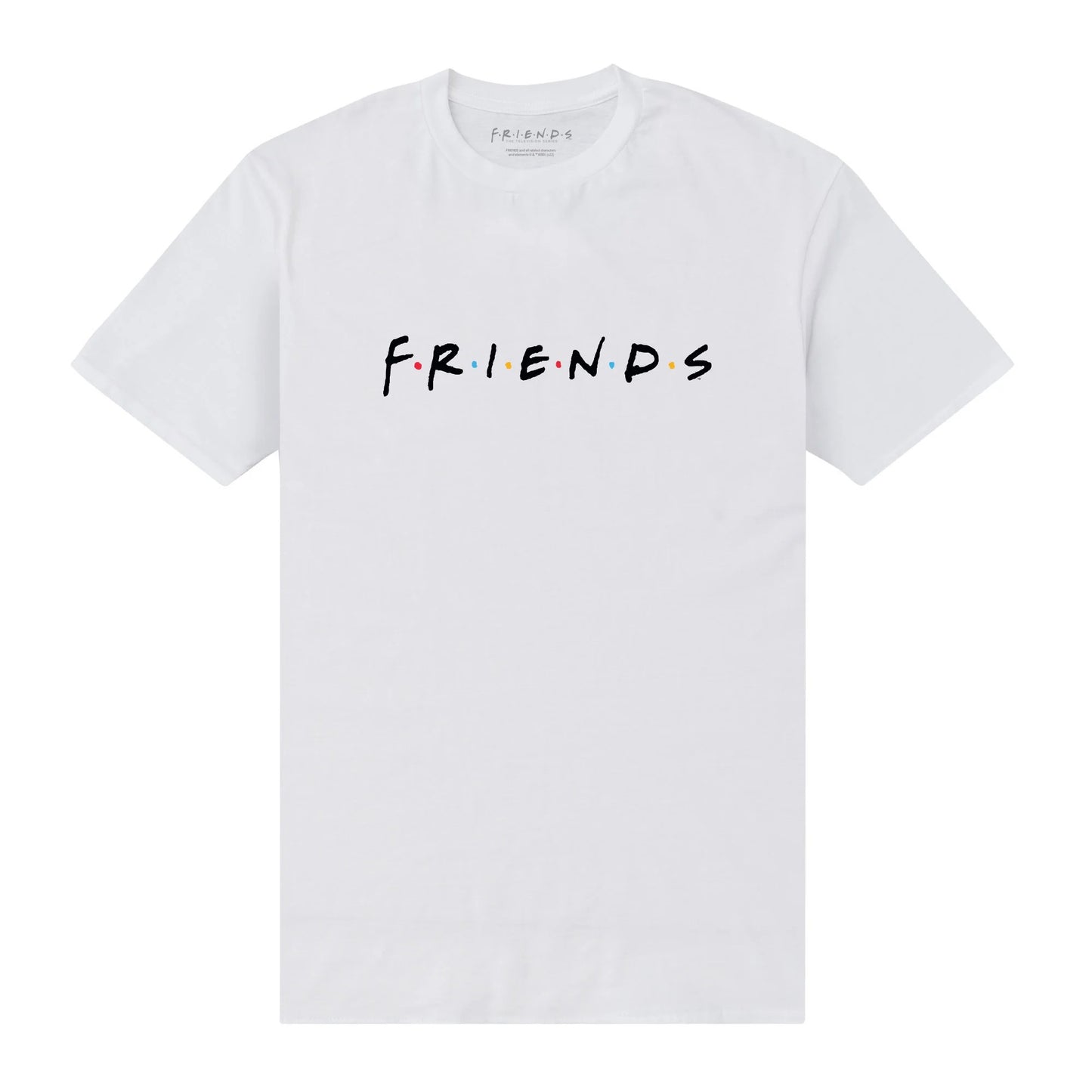 White - Front - Friends Unisex Adult Logo T-Shirt