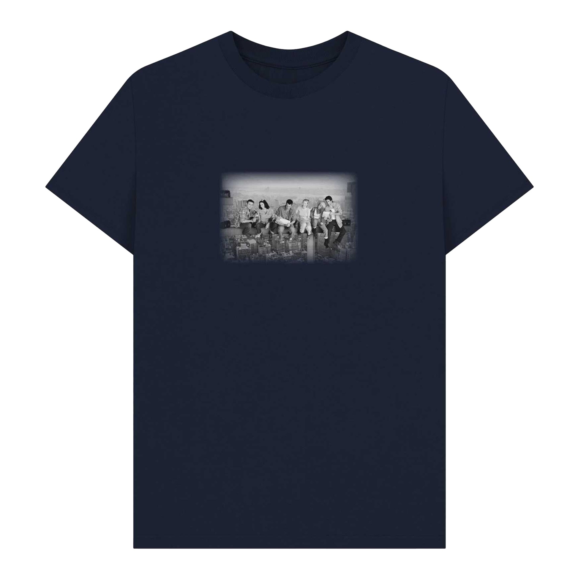 Navy Blue - Front - Friends Unisex Adult Lunch Atop A Skyscraper T-Shirt