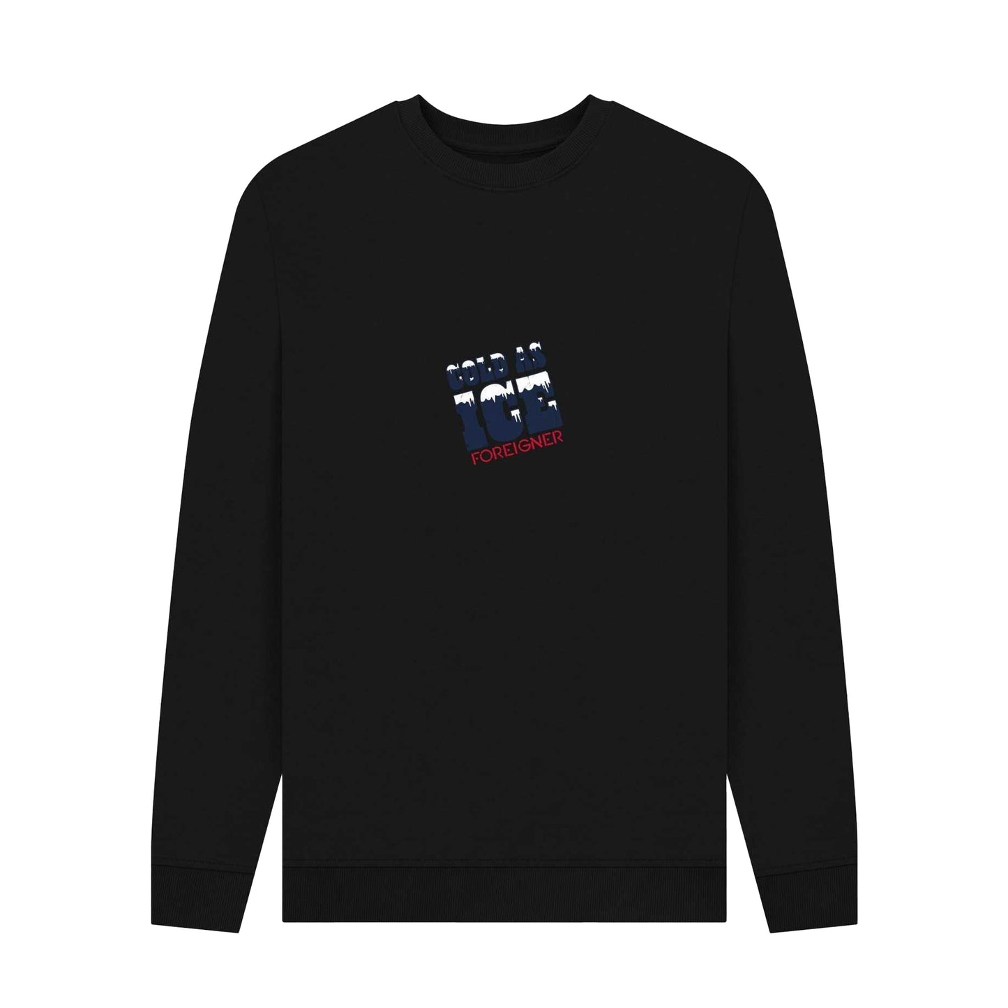 Black - Front - Foreigner Unisex Adult Cold As Ice Sweatshirt