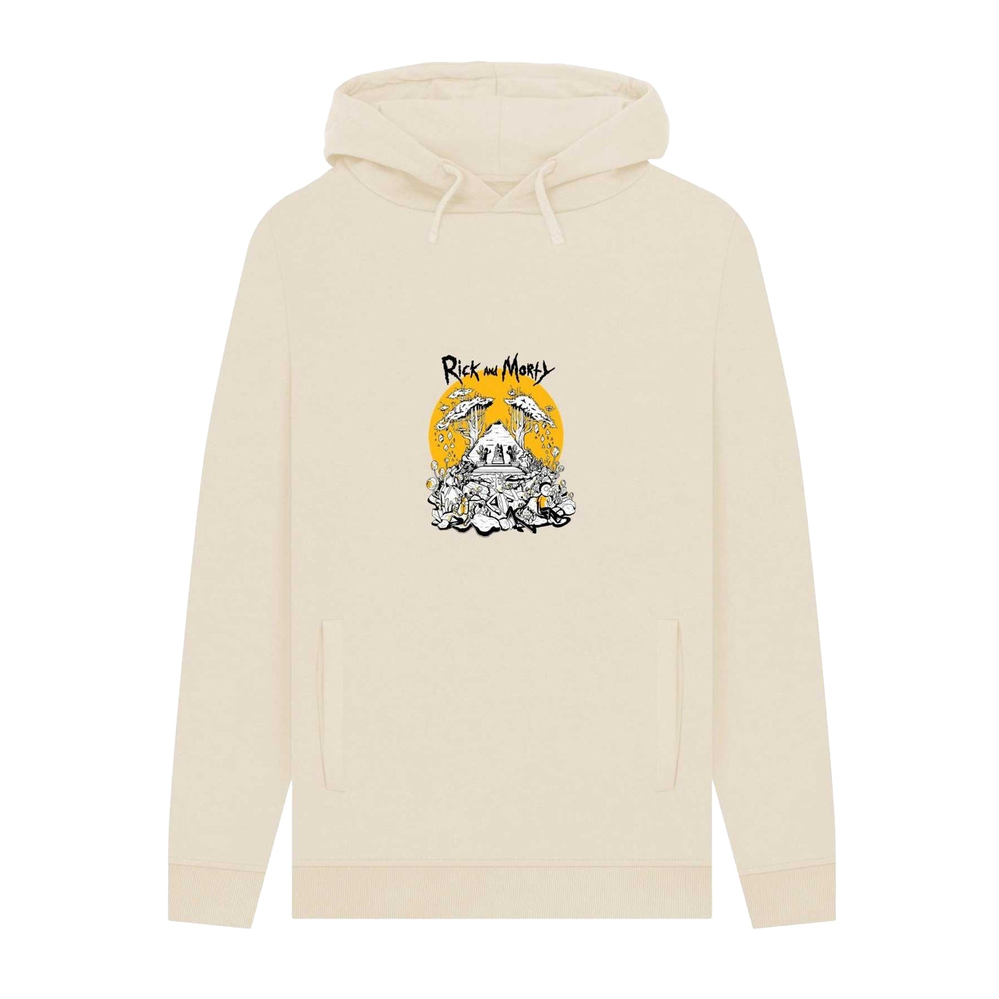 Oat - Front - Rick And Morty Unisex Adult Rest and Ricklaxation Hoodie