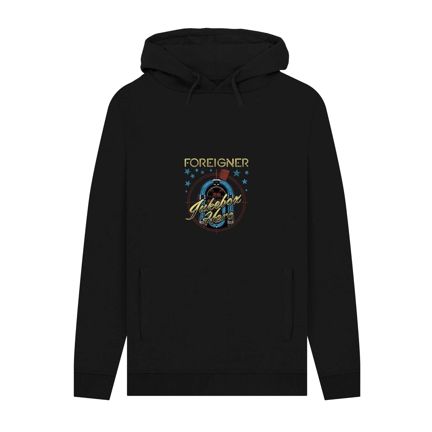 Black - Front - Foreigner Unisex Adult Jukebox Graphic Hoodie