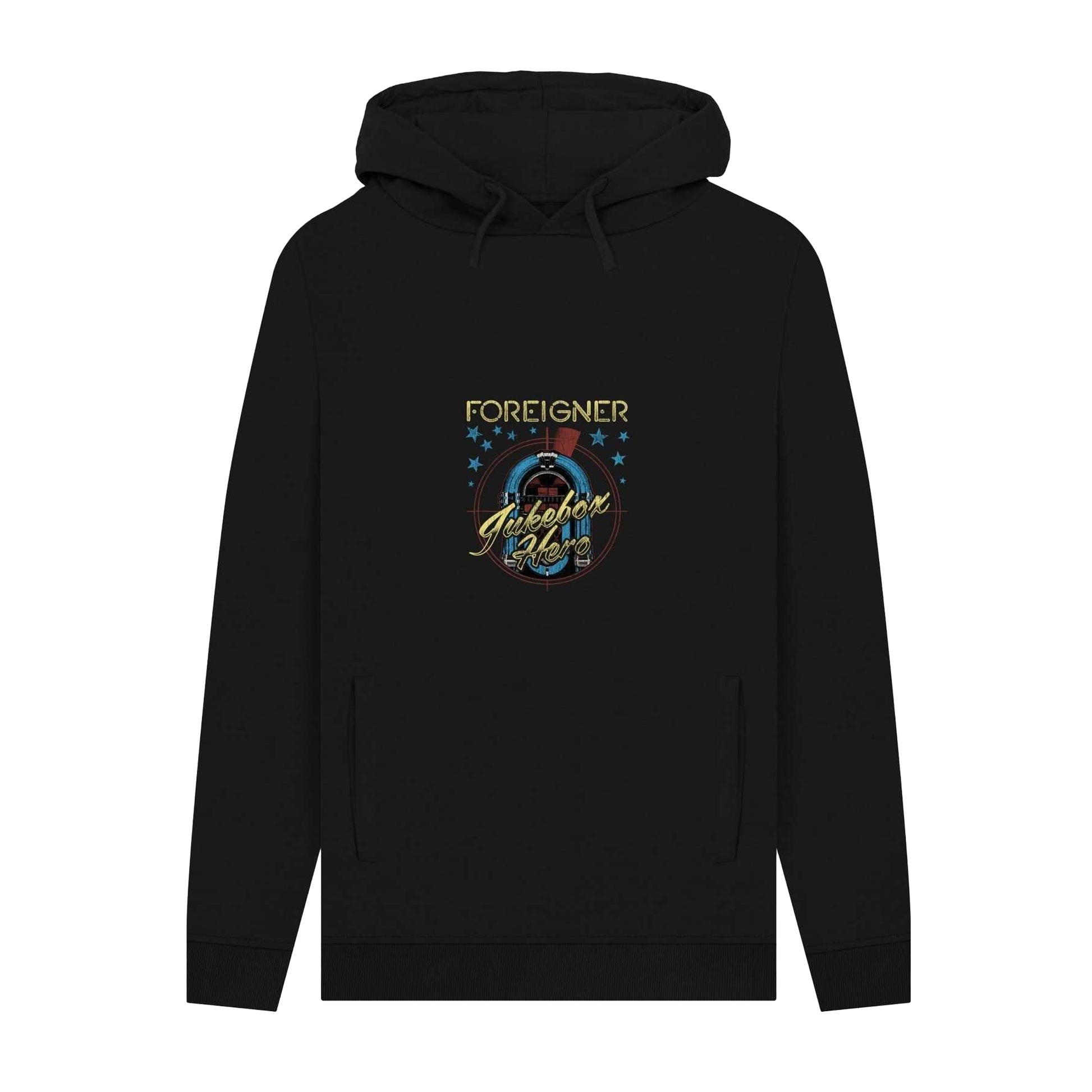 Black - Front - Foreigner Unisex Adult Jukebox Graphic Hoodie