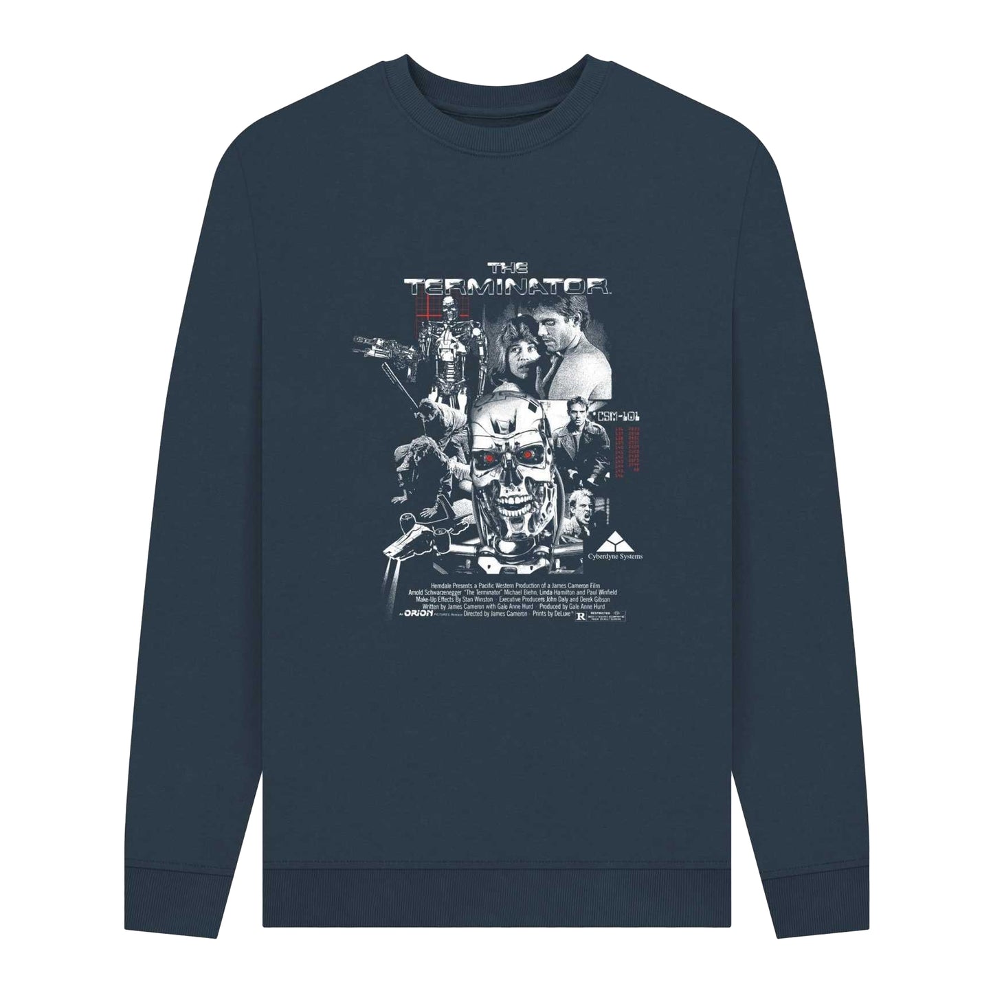 Navy Blue - Front - The Terminator Unisex Adult Movie Poster Sweatshirt
