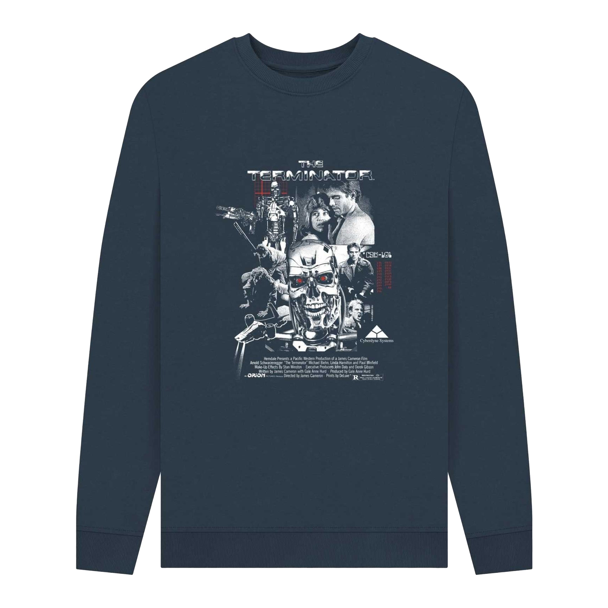 Navy Blue - Front - The Terminator Unisex Adult Movie Poster Sweatshirt