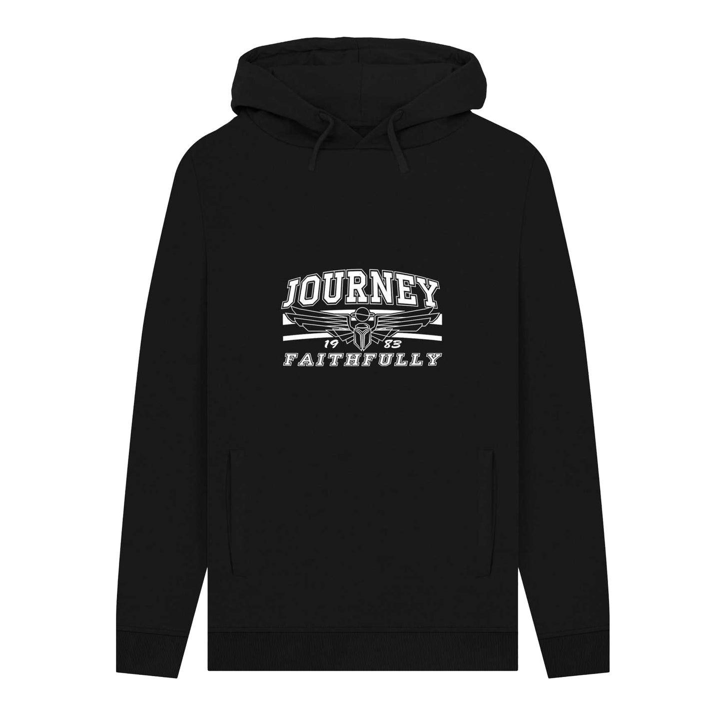 Black - Front - Journey Unisex Adult Faithfully Graphic Hoodie