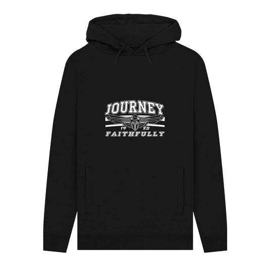 Black - Front - Journey Unisex Adult Faithfully Graphic Hoodie