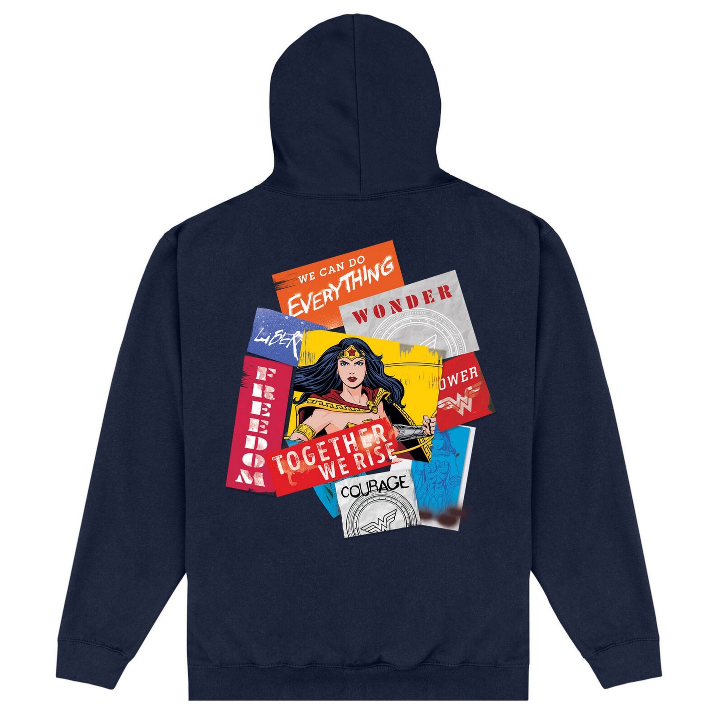 Navy - Back - Wonder Woman Unisex Adult We Rise Hoodie