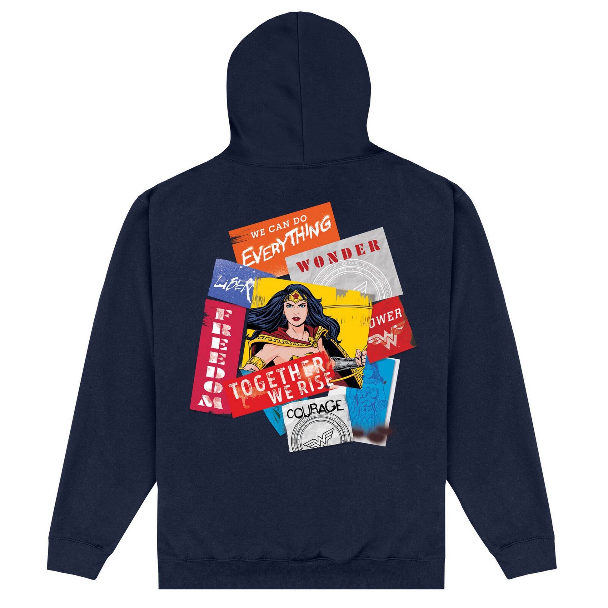 Navy - Back - Wonder Woman Unisex Adult We Rise Hoodie