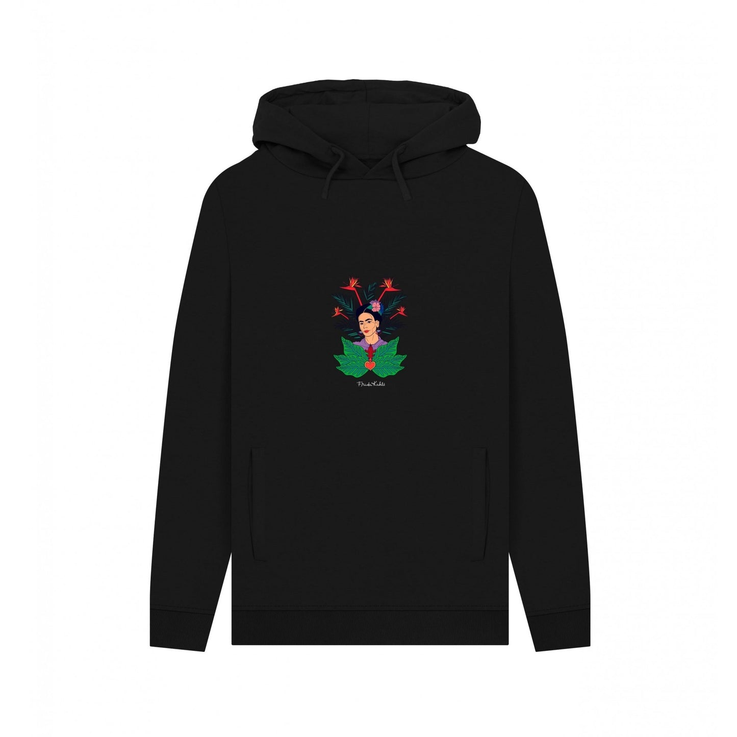 Black - Front - Frida Kahlo Unisex Adult Jungle Hoodie