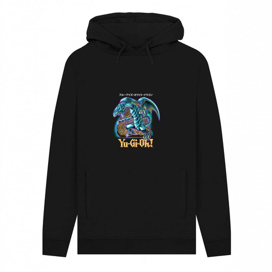 Black - Front - Yu-Gi-Oh! Unisex Adult Blue-Eyes White Dragon Hoodie