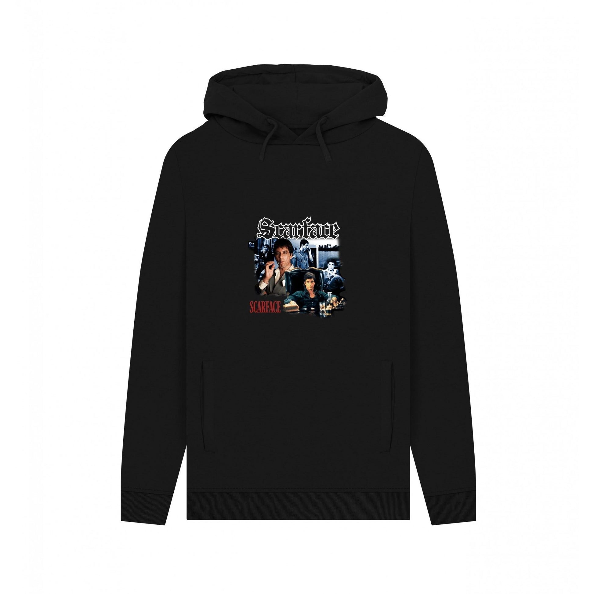 Black - Front - Scarface Unisex Adult Homage Vintage Hoodie