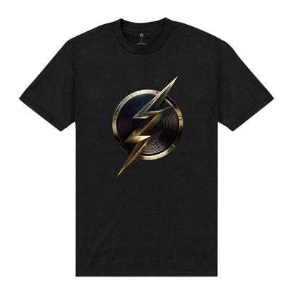 Black - Front - The Flash Unisex Adult Logo T-Shirt