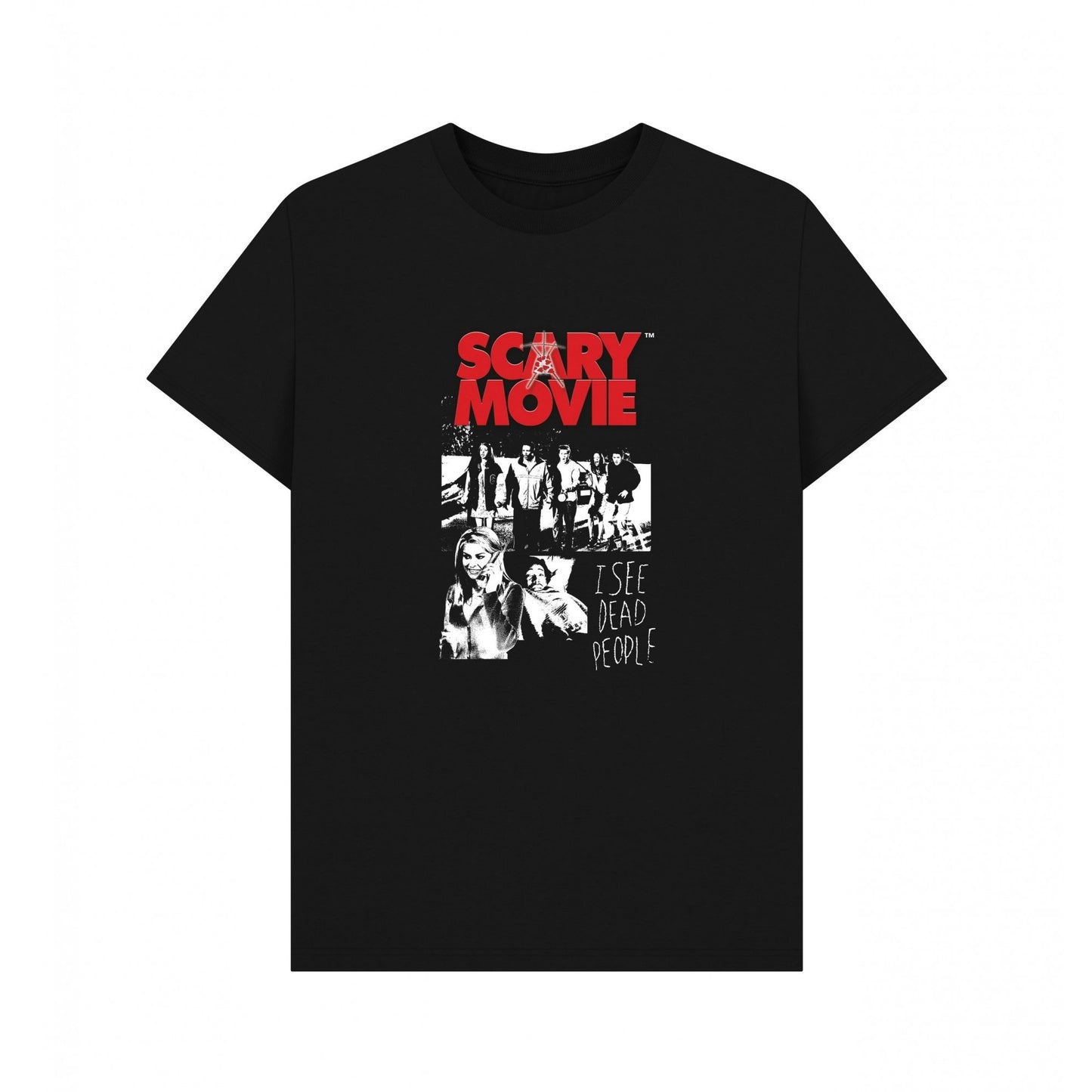 Black - Front - Scary Movie Unisex Adult I See Dead People T-Shirt