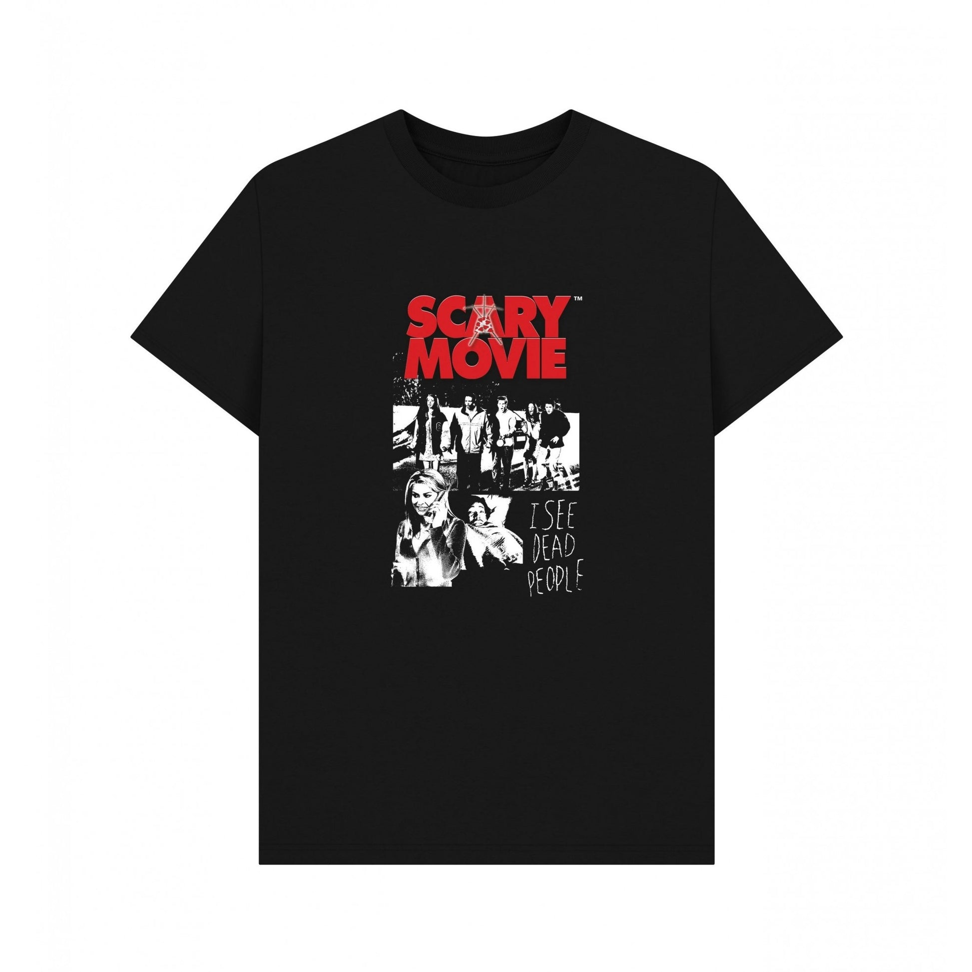 Black - Front - Scary Movie Unisex Adult I See Dead People T-Shirt