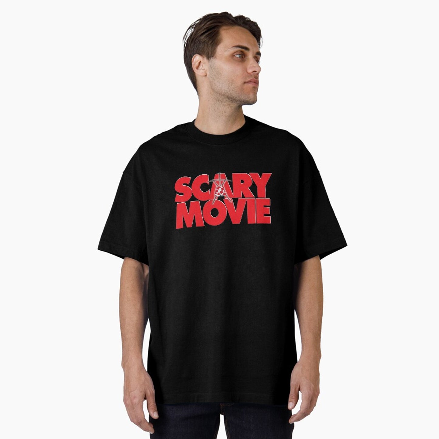 Black - Side - Scary Movie Unisex Adult Graphic Logo T-Shirt