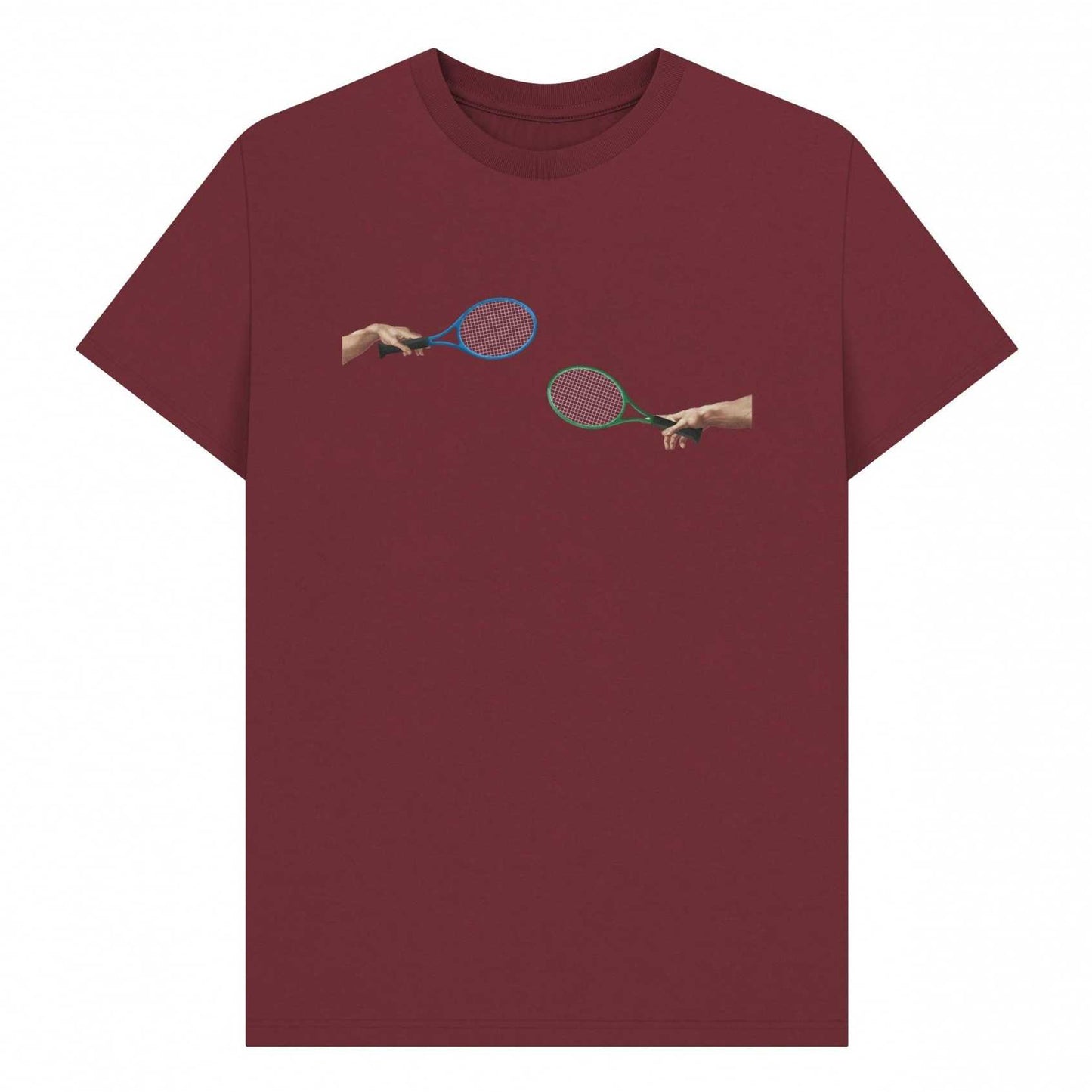 Red Wine - Front - Apoh Unisex Adult The Creation Of Tennis T-Shirt
