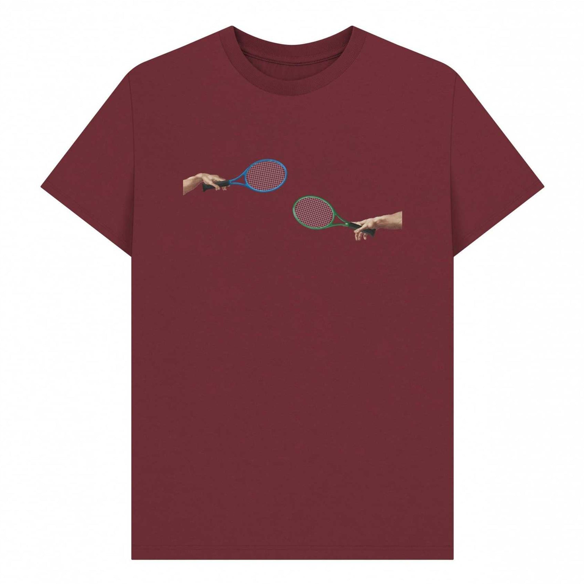 Red Wine - Front - Apoh Unisex Adult The Creation Of Tennis T-Shirt