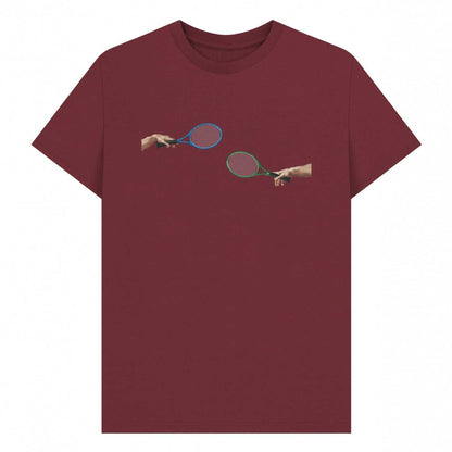 Red Wine - Front - Apoh Unisex Adult The Creation Of Tennis T-Shirt