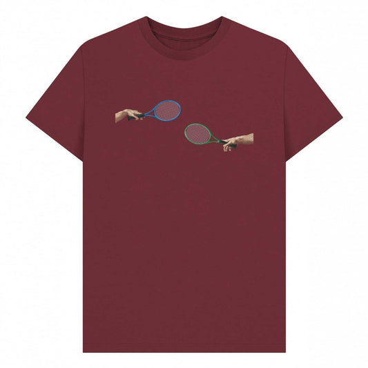 Red Wine - Front - Apoh Unisex Adult The Creation Of Tennis T-Shirt