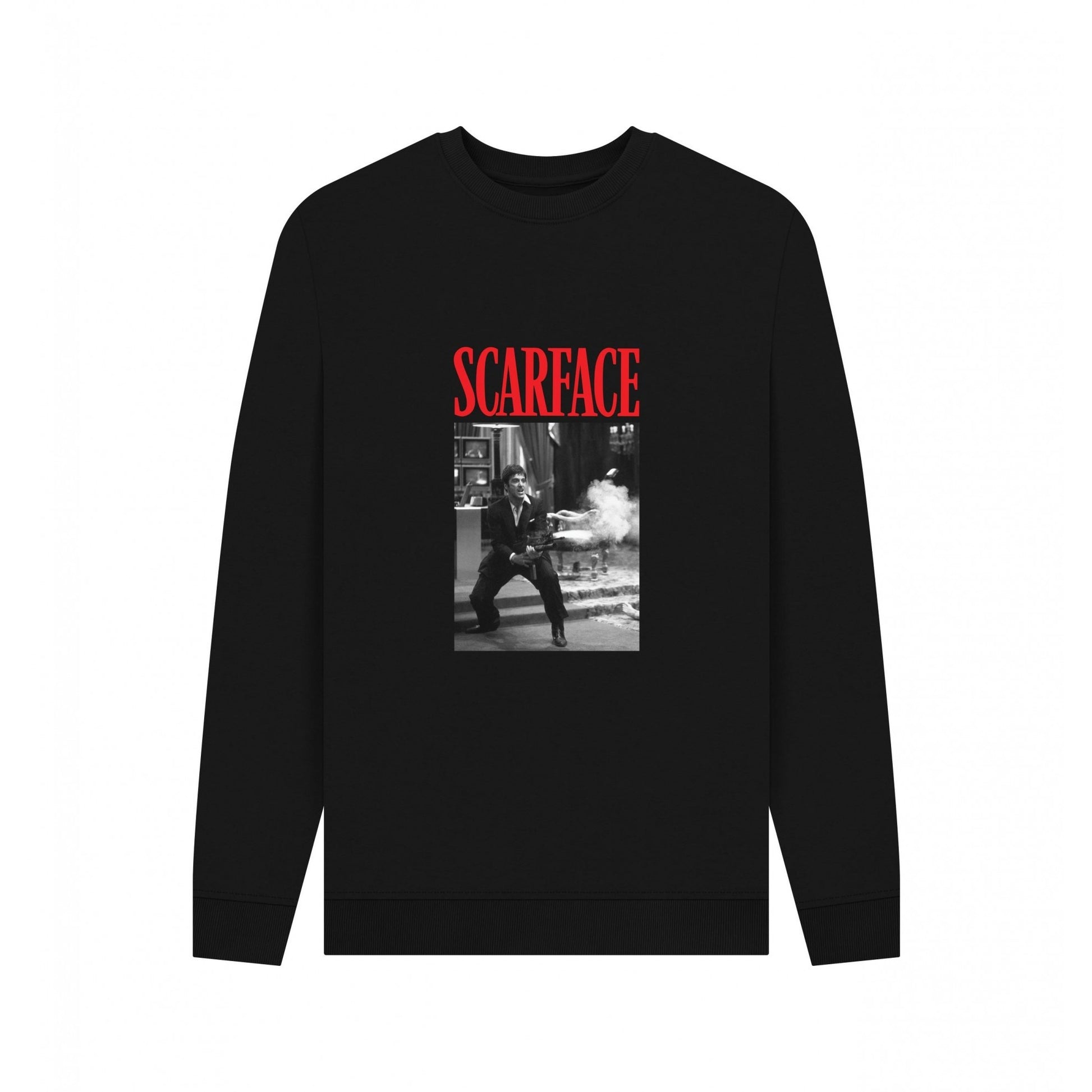 Black - Front - Scarface Unisex Adult Say Hello Sweatshirt