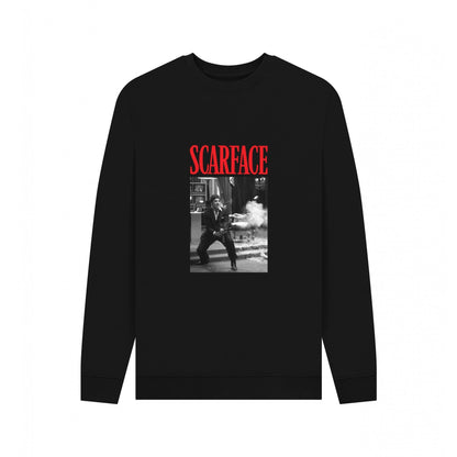 Black - Front - Scarface Unisex Adult Say Hello Sweatshirt