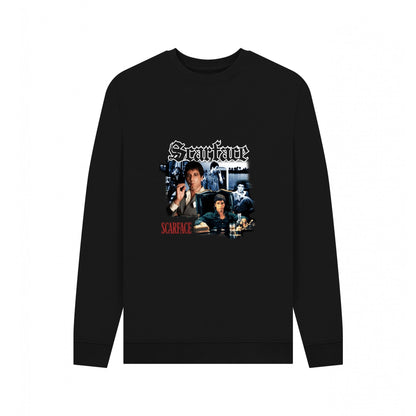 Black - Front - Scarface Unisex Adult Homage Vintage Sweatshirt