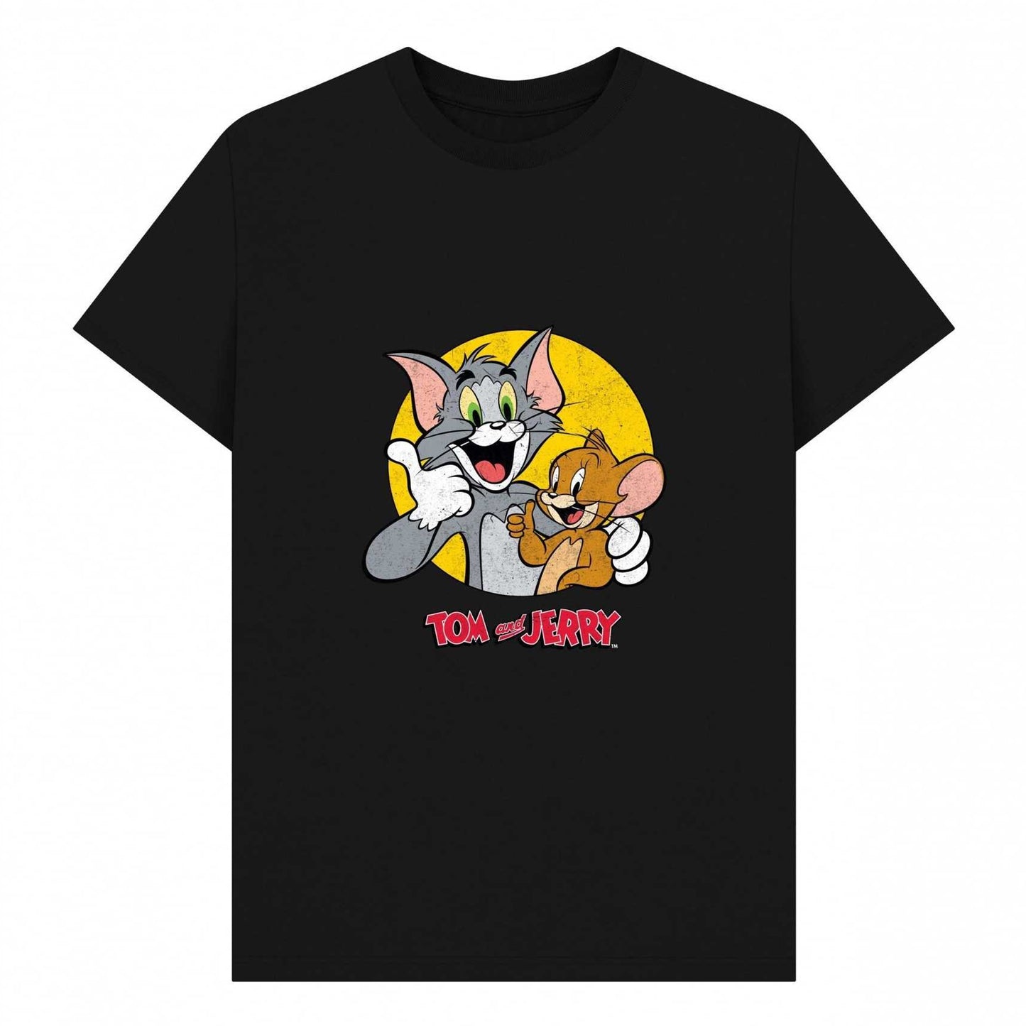 Black - Front - Tom and Jerry Unisex Adult Thumbs Up T-Shirt