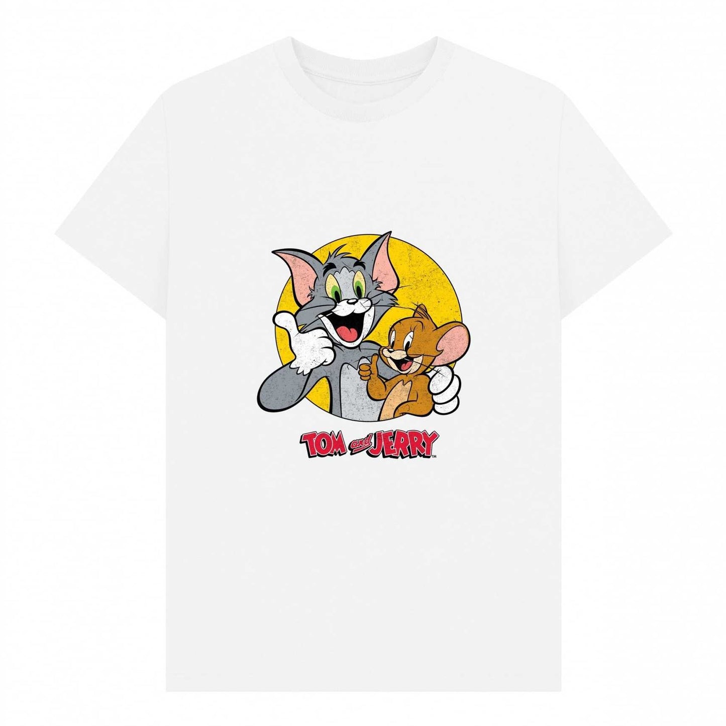 White - Front - Tom and Jerry Unisex Adult Thumbs Up T-Shirt