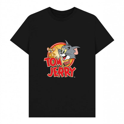 Black - Front - Tom and Jerry Unisex Adult Vintage T-Shirt