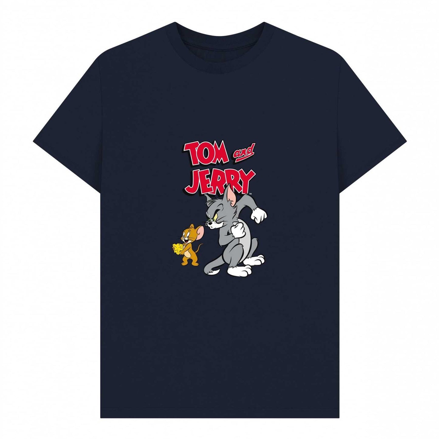 Navy Blue - Front - Tom and Jerry Unisex Adult Cheese T-Shirt