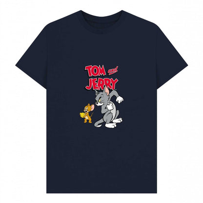 Navy Blue - Front - Tom and Jerry Unisex Adult Cheese T-Shirt