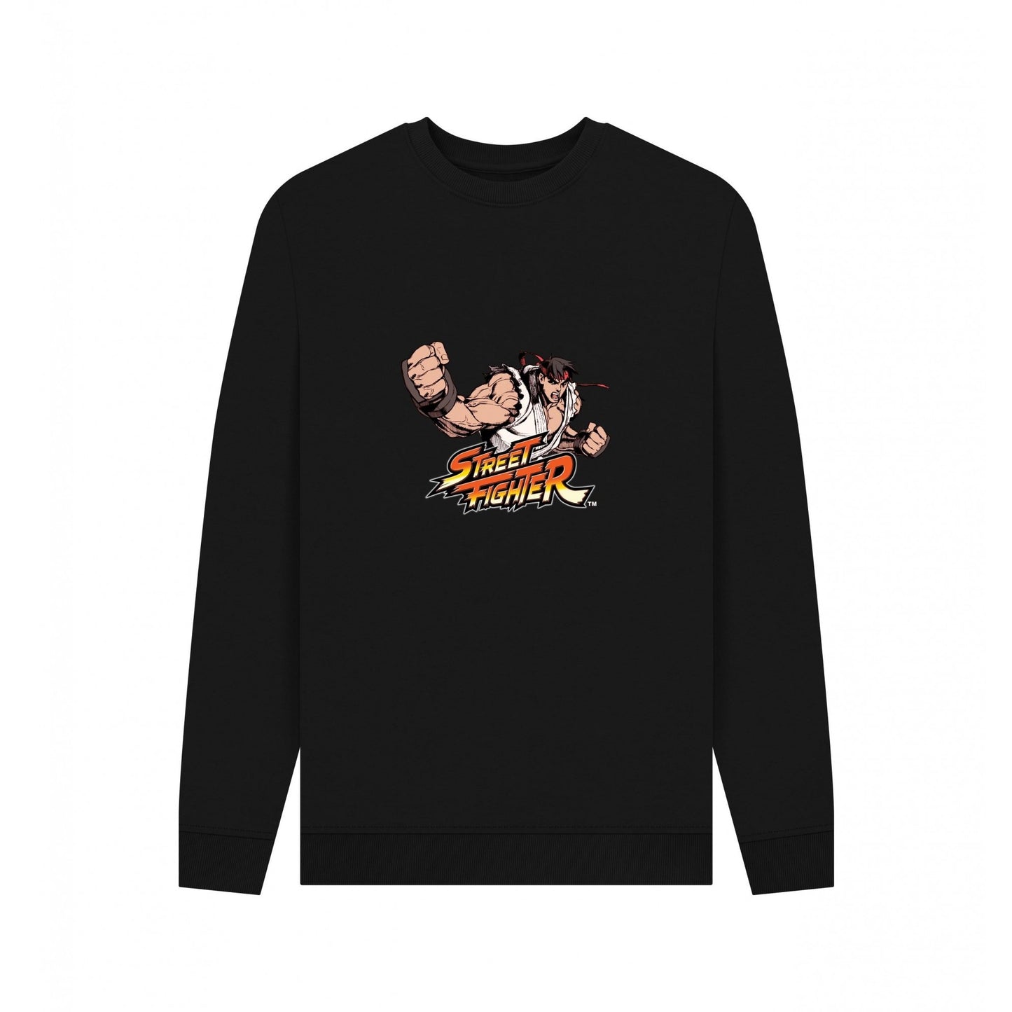 Black - Front - Street Fighter Unisex Adult Ryu Sweatshirt